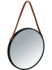 Wenko Wandspiegel "Borrone" in Schwarz - Ø 30 cm