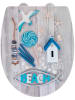 Wenko Easyclose-toiletbril "Beach" grijs/blauw