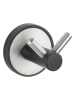 Wenko Wandhaken "Duo Udine" in Schwarz/ Silber - (B)5 x (H)5,5 x (T)6 cm