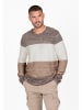 KEY LARGO Pullover "Jogi" in Beige/ Weiß