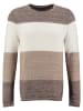 KEY LARGO Pullover "Jogi" in Beige/ Weiß