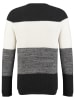 KEY LARGO Pullover "Jogi" in Schwarz/ Weiß/ Grau