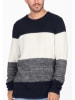 KEY LARGO Pullover "Jogi" in Dunkelblau/ Weiß/ Grau
