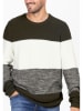 KEY LARGO Pullover "Jogi" in Khaki/ Grau/ Weiß