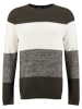 KEY LARGO Pullover "Jogi" in Khaki/ Grau/ Weiß