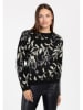 KEY LARGO Pullover "Plant" in Creme/ Schwarz