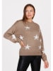 KEY LARGO Pullover "Twinkle" in Beige/ Weiß