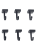 Wenko 6er-Set: Magnethaken in Schwarz - (B)2 x (H)3,9 x (T)2 cm