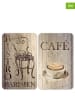 Wenko Płyty (2 szt.) "Bistro" w kolorze beżowym na kuchenkę - 30 x 52 cm