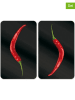 Wenko 2er-Set: Herdabdeckplatten in Schwarz/ Rot - (L)30 x (B)52 cm