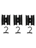 Wenko 3er-Set: Handtaschenhalter "Herkules" in Schwarz - (B)9 x (H)12,5 x (T)14 cm