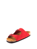 Comfortfusse Leren slippers rood