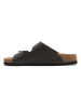 Comfortfusse Leren slippers donkerbruin