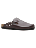 Comfortfusse Leder-Clogs in Bordeaux