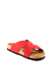 Comfortfusse Leren slippers rood