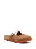Comfortfusse Leder-Clogs in Sand/ Roségold