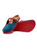 Comfortfusse Leren clogs "Kelly" blauw/rood