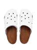 Comfortfusse Leder-Clogs in Weiß