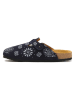 Comfortfusse Leder-Clogs "Folk Capri" in Dunkelblau