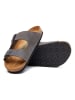 Comfortfusse Leren slippers grijs