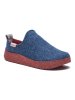 Comfortfusse Wollen pantoffels blauw/rood