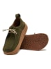 Comfortfusse Leder-Schnürschuhe in Oliv