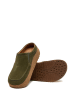 Comfortfusse Leder-Clogs in Oliv