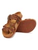 Comfortfusse Leren teenslippers bruin