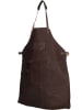 HIDE & STITCHES Leder-Grillschürze in Dunkelbraun - (B)63 x (H)85 x (T)0,50 cm