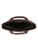 HIDE & STITCHES Leder-Henkeltasche "Porto" in Dunkelbraun - (B)35 x (H)28 x (T)9 cm