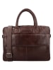 HIDE & STITCHES Leren businesstas "Porto" donkerbruin - (B)41 x (H)31 x (D)11 cm