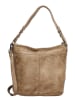 HIDE & STITCHES Leder-Schultertasche in Beige - (B)34 x (H)30 x (T)9 cm