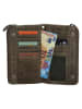 HIDE & STITCHES Leder-Geldbörse in Khaki - (B)16 x (H)9 x (T)2 cm