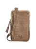 HIDE & STITCHES Leder-Handytasche in Taupe - (B)10 x (H)18 x (T)2,5 cm