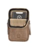 HIDE & STITCHES Leder-Handytasche in Taupe - (B)10 x (H)18 x (T)2,5 cm