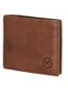 HIDE & STITCHES Leder-Geldbörse in Cognac - (B)11 x (H)9 x (T)2 cm
