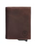 HIDE & STITCHES Leren portemonnee bruin - (B)18 x (H)11 x (D)5 cm