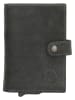 HIDE & STITCHES Leder-Geldbörse in Anthrazit - (B)8 x (H)10 x (T)1,5 cm