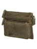 HIDE & STITCHES Leder-Umhängetasche in Oliv - (B)23 x (H)17 x (T)5 cm