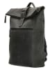 HIDE & STITCHES Leder-Rucksack in Schwarz - (B)36 x (H)41 x (T)13 cm