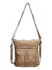 HIDE & STITCHES Leder-Rucksack in Taupe - (B)32 x (H)33 x (T)5 cm