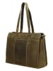 HIDE & STITCHES Leren businesstas olijfgroen - (B)40 x (H)32,5 x (D)13 cm