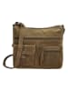 HIDE & STITCHES Leder-Umhängetasche in Oliv - (B)29 x (H)25 x (T)10 cm