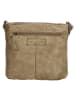 HIDE & STITCHES Leder-Umhängetasche in Beige - (B)20 x (H)22 x (T)3 cm