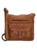 HIDE & STITCHES Leder-Umhängetasche in Cognac - (B)27 x (H)27 x (T)8 cm