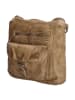 HIDE & STITCHES Leder-Umhängetasche in Beige - (B)27 x (H)27 x (T)8 cm