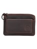 HIDE & STITCHES Skórzane etui w kolorze ciemnobrązowym na klucze - 11 x 8 x 0,5 cm
