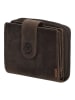HIDE & STITCHES Leren portemonnee bruin - (B)12,5 x (H)9 x (D)3,5 cm