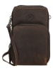 HIDE & STITCHES Leder-Handytasche in Braun - (B)11 x (H)20 x (T)13 cm