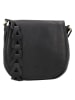 HIDE & STITCHES Leder-Umhängetasche in Schwarz - (B)20 x (H)19 x (T)5 cm